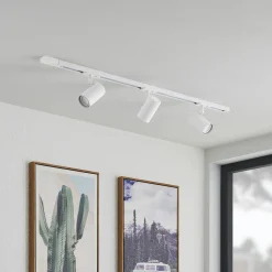 Lindby 1-fase skinnesystem Linaro, GU10, hvit, 3 lyskilder Online