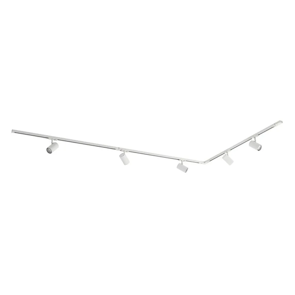 Lindby 1-fase skinnesystem Linaro, GU10, hvit, 5 lyskilder| Skinnesystem