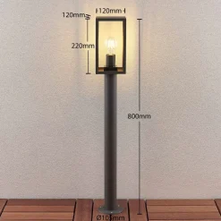 Lindby Filimon veilampe, 80 cm, antrasitt, IP44, E27| Terrassebelysning|Gatebelysning, Pullert Belysning