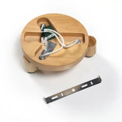 Lindby Filiz spotlight, 3 lyskilder, Ø 20 cm, tre, betong, E14 Outlet