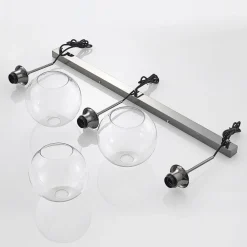 Lindby Firano hengelampe, 110 cm, 3 lyskilder, antrasitt, glass| Pendellamper