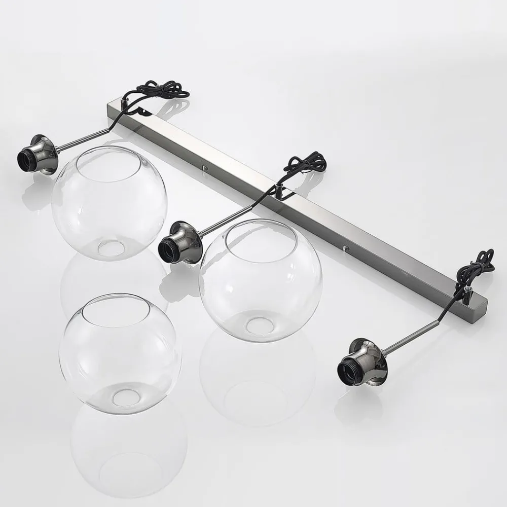 Lindby Firano hengelampe, 110 cm, 3 lyskilder, antrasitt, glass| Pendellamper