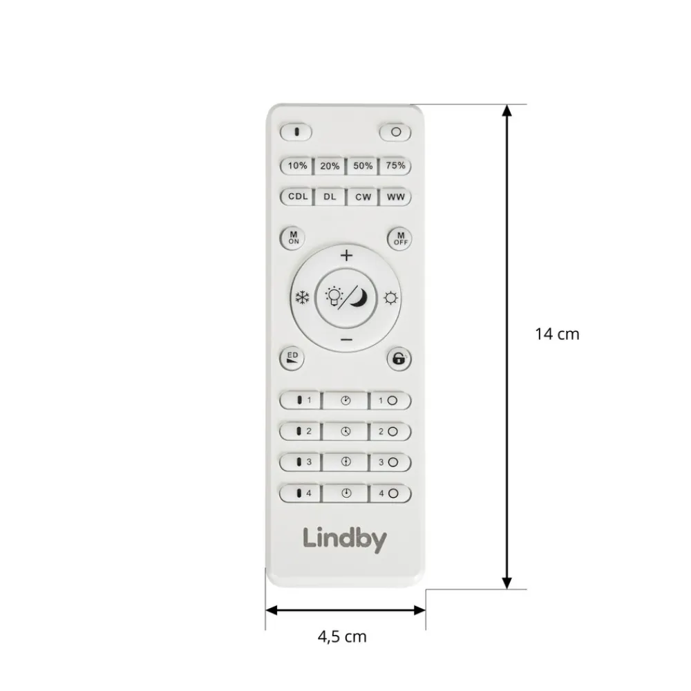 Lindby fjernkontroll Lumaro, hvit, lengde 14 cm Online
