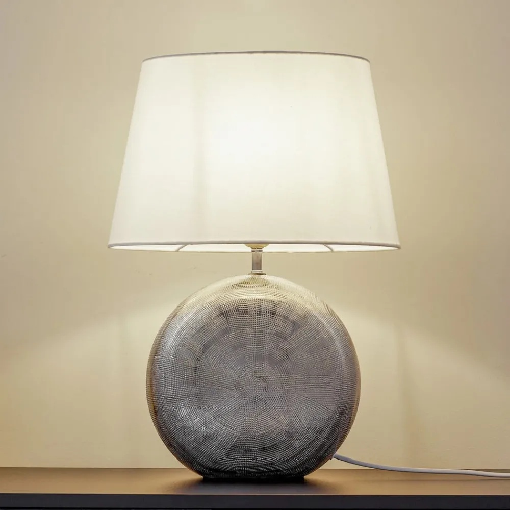 Lindby Florentino bordlampe, 49 cm, keramikk, tekstil| Bordlamper