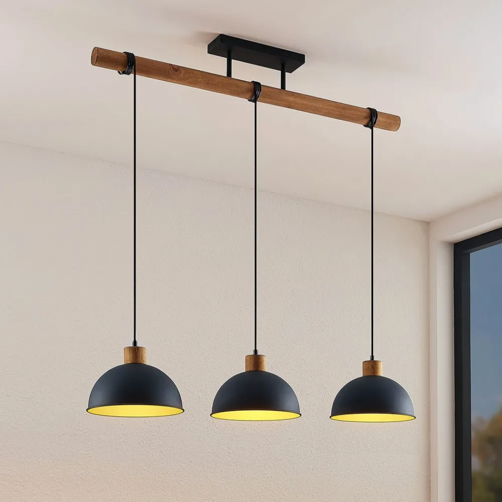 Lindby Flurin hengelampe, 3 lyskilder, 107 cm, svart, metall| Pendellamper