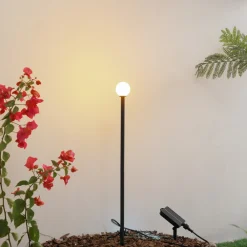 Lindby Freydis LED-solcellelampe, svart, aluminium, 2 000 K Sale