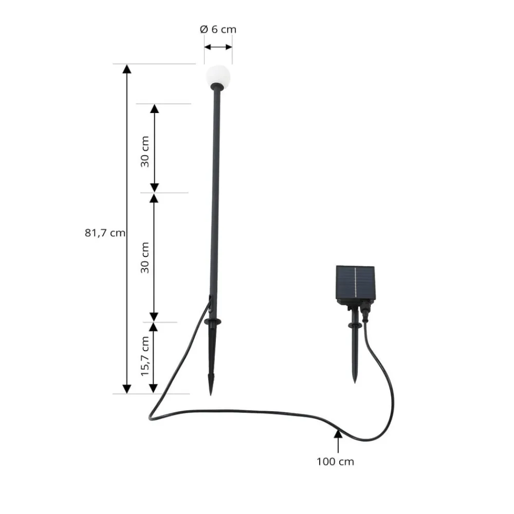 Lindby Freydis LED-solcellelampe, svart, aluminium, 2 000 K Sale