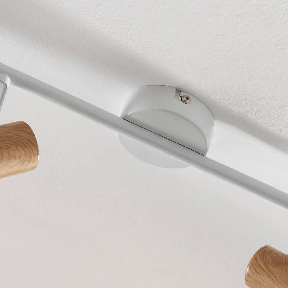 Lindby Fridolin downlight, 160 cm, 6 lyskilder, hvit, metall| Spotter I Tak|Taklamper