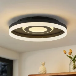 Lindby Gulda LED-taklampe, RBGW, svart| Design- Og Hotellbelysning|Led-Innendørs