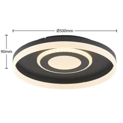 Lindby Gulda LED-taklampe, RBGW, svart| Design- Og Hotellbelysning|Led-Innendørs