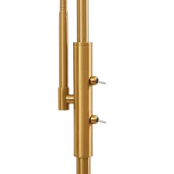 Lindby gulvlampe Aliette, gull/amber, glass, leselampe| Gulvlamper