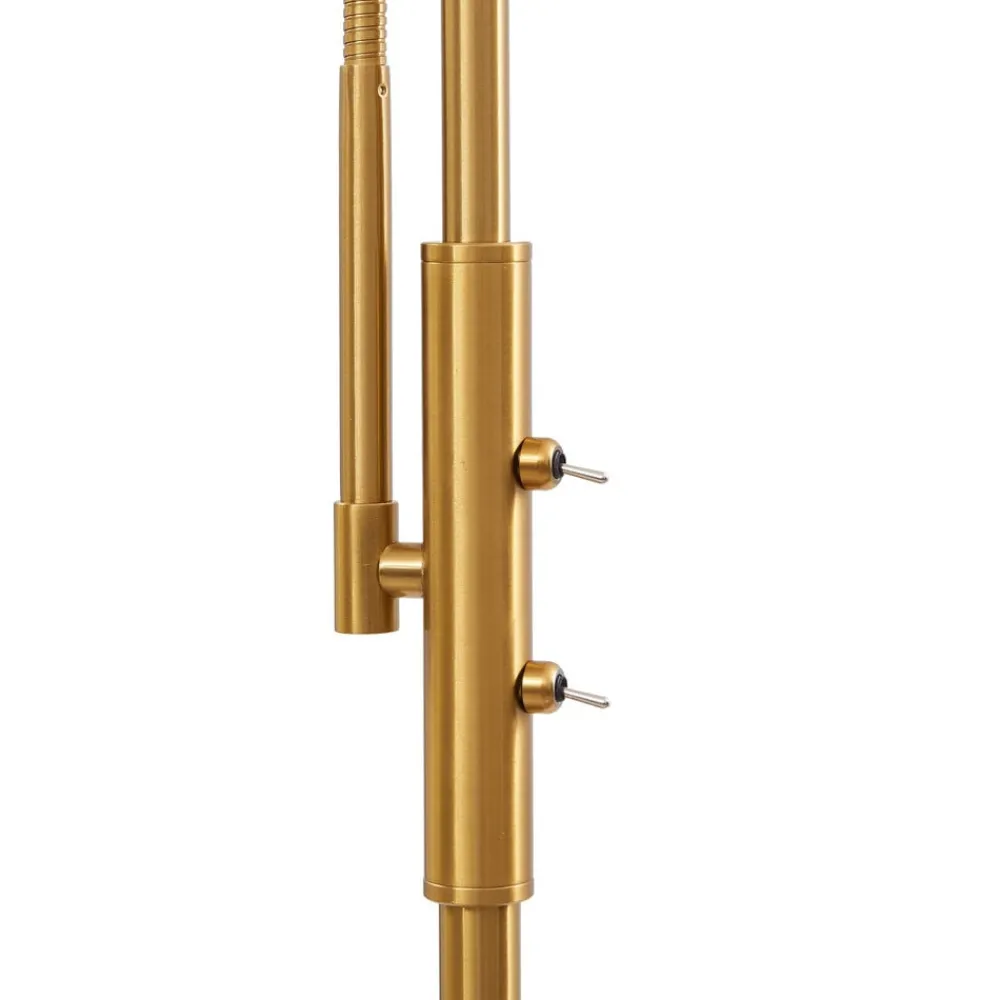 Lindby gulvlampe Aliette, gull/amber, glass, leselampe| Gulvlamper