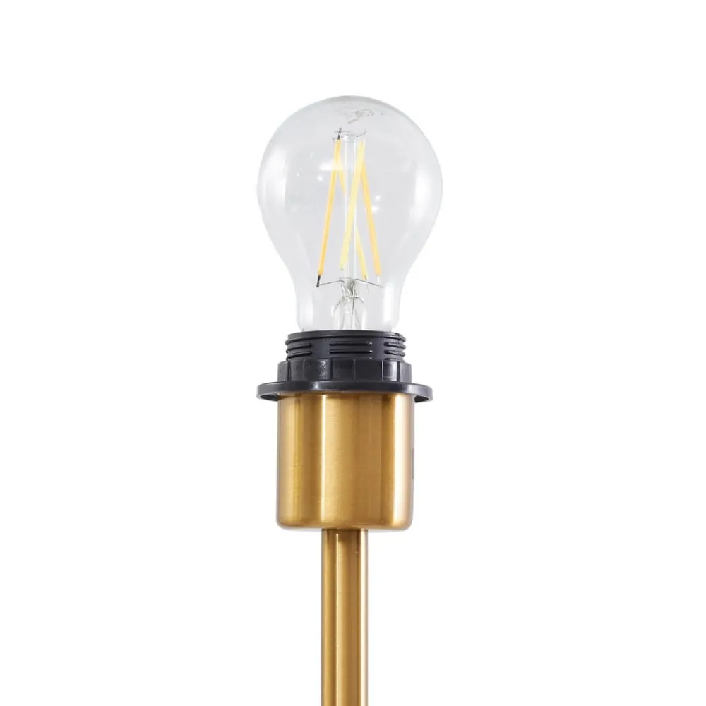 Lindby gulvlampe Aliette, gull/amber, glass, leselampe| Gulvlamper