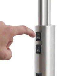 Lindby Gulvlampe Aovan, nikkelfarget, hyller, USB-port| Gulvlamper