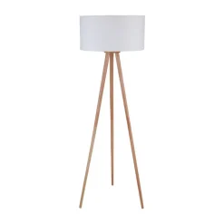 Lindby gulvlampe Charlia, hvit, tre, høyde 150 cm Best