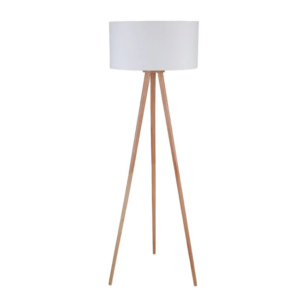 Lindby gulvlampe Charlia, hvit, tre, høyde 150 cm Best