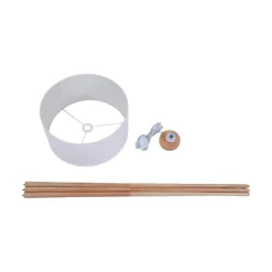 Lindby gulvlampe Charlia, hvit, tre, høyde 150 cm Best