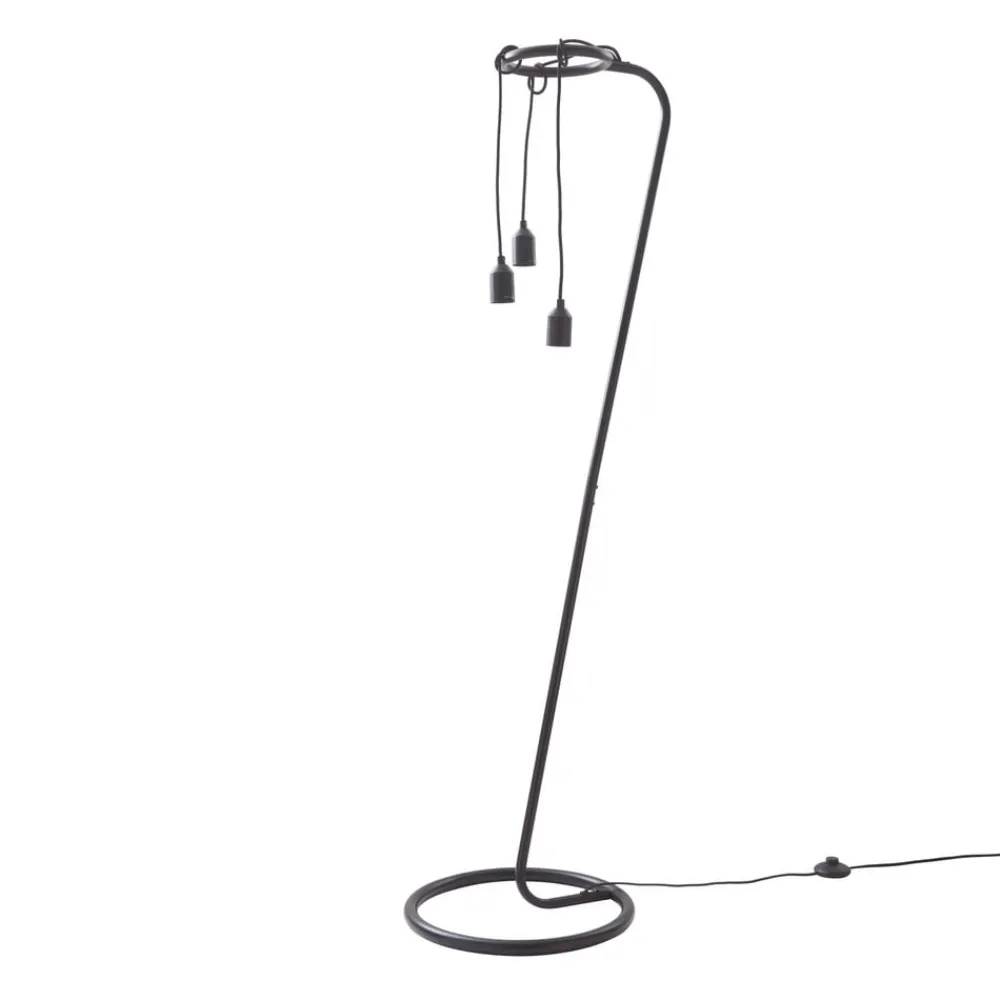 Lindby gulvlampe Elira, svart, metall, 150 cm høy, E27| Gulvlamper