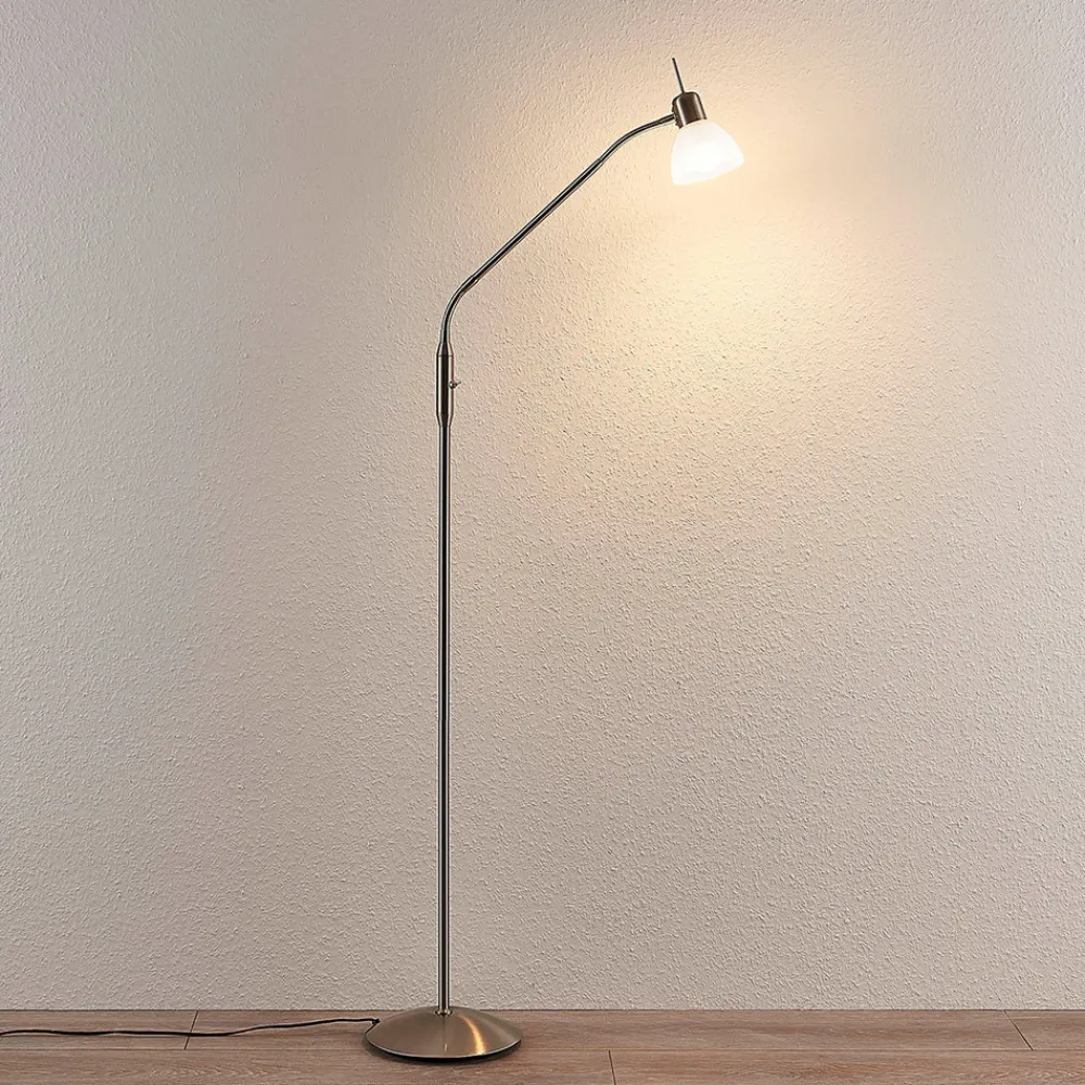 Lindby gulvlampe Gwendolin, 160 cm, glass, E14, justerbar