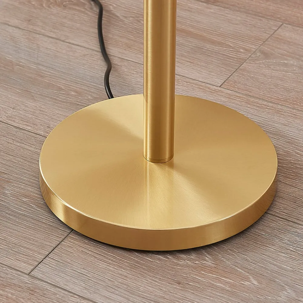 Lindby gulvlampe Ignacia, messingfarget, glass, 180 cm, E27| Gulvlamper