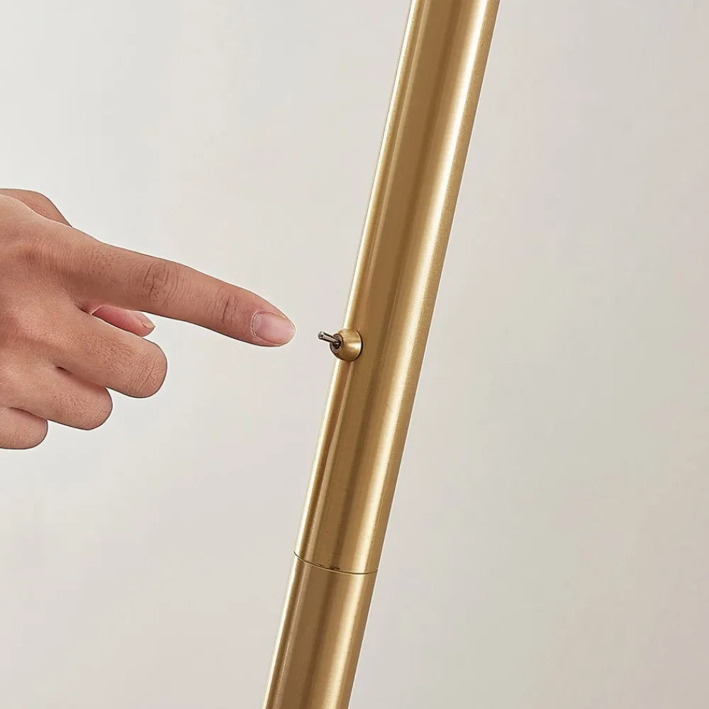 Lindby gulvlampe Ignacia, messingfarget, glass, 180 cm, E27| Gulvlamper