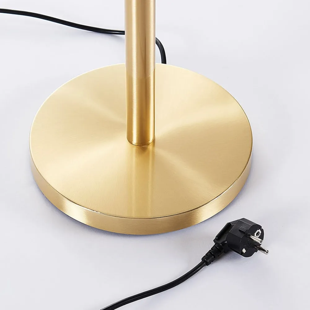 Lindby gulvlampe Ignacia, messingfarget, glass, 180 cm, E27| Gulvlamper