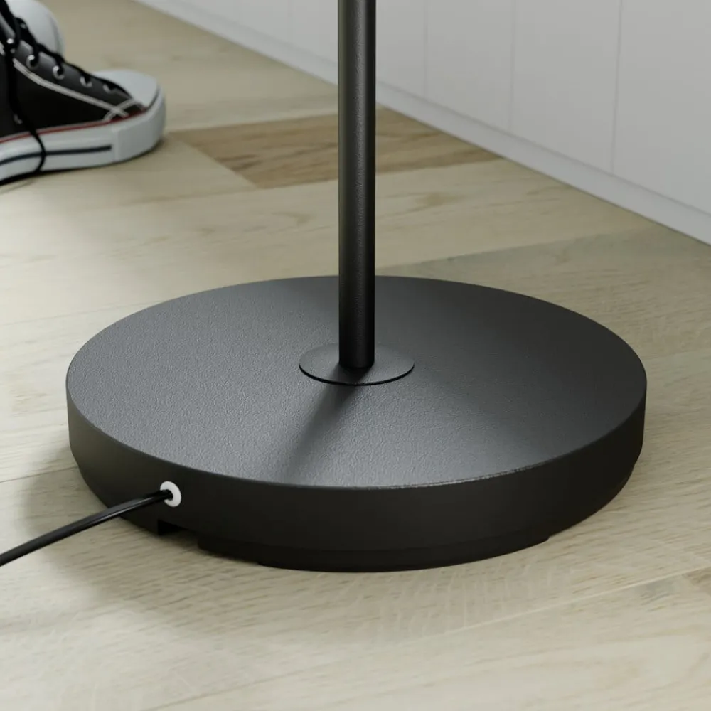 Lindby gulvlampe Karoli, svart, 156 cm, metall, fleksibel arm| Gulvlamper