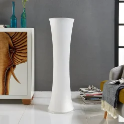 Lindby gulvlampe Liana, høyde 123 cm, hvit, tekstil| Gulvlamper