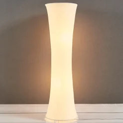 Lindby gulvlampe Liana, høyde 123 cm, hvit, tekstil| Gulvlamper