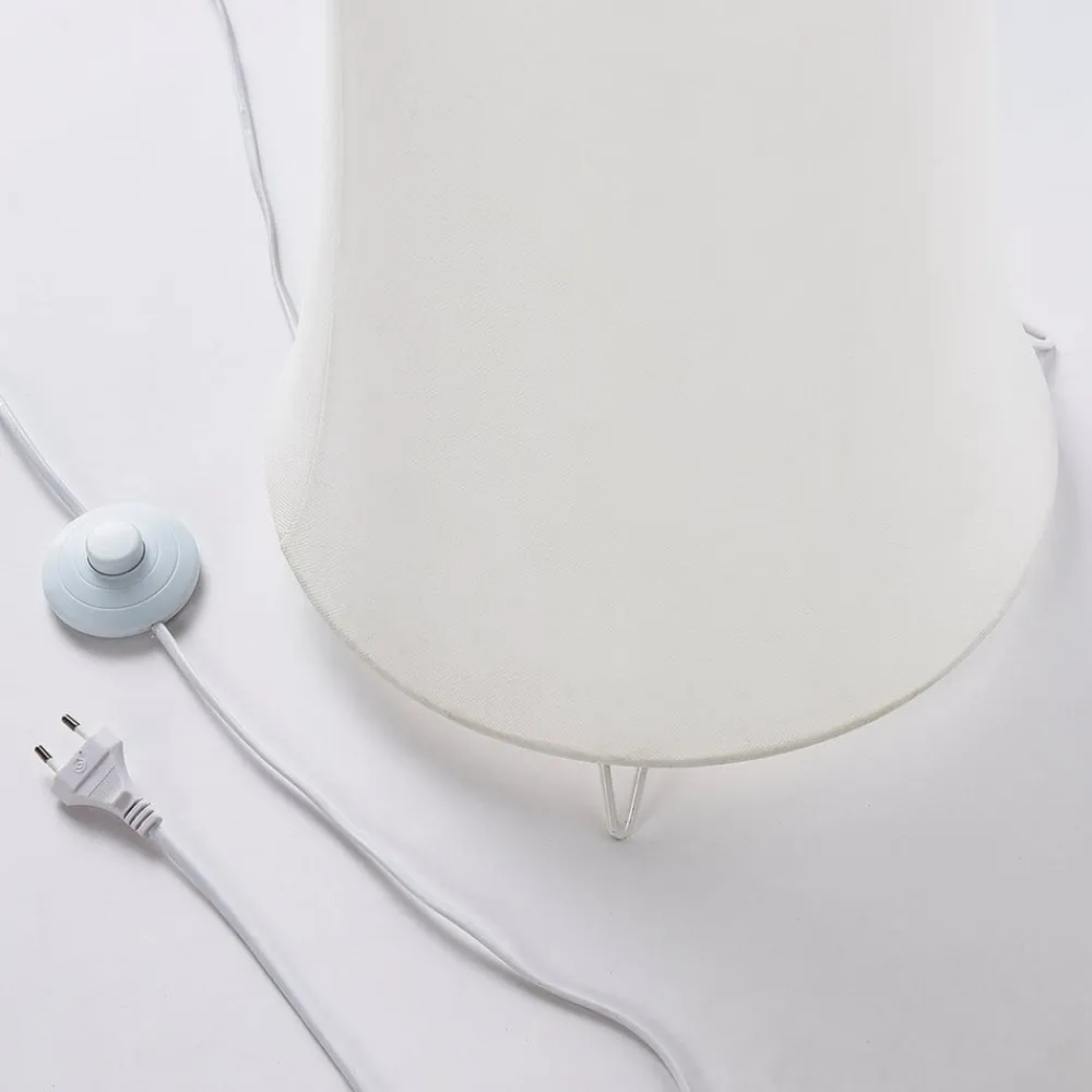 Lindby gulvlampe Liana, høyde 123 cm, hvit, tekstil| Gulvlamper