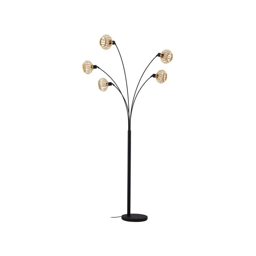Lindby gulvlampe Lielle, naturlig bambus, 5 lyskilder, 190 cm| Gulvlamper