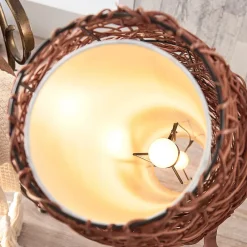 Lindby gulvlampe Nias, høyde 111 cm, rotting, tekstil Hot