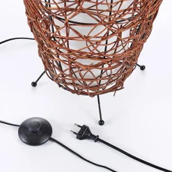 Lindby gulvlampe Nias, høyde 111 cm, rotting, tekstil Hot