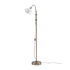 Lindby gulvlampe Otis, antikk messing, glass, 170 cm, E27| Gulvlamper