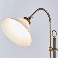 Lindby gulvlampe Otis, antikk messing, glass, 170 cm, E27| Gulvlamper