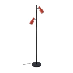 Lindby gulvlampe Ovelia, oransje/svart, metall, E27 Discount