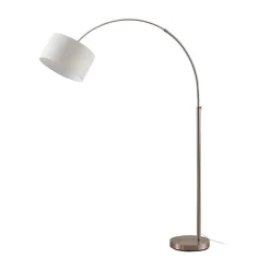 Lindby gulvlampe Railyn, hvit, stoff, 200 cm, E27| Gulvlamper
