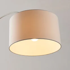 Lindby gulvlampe Railyn, hvit, stoff, 200 cm, E27| Gulvlamper