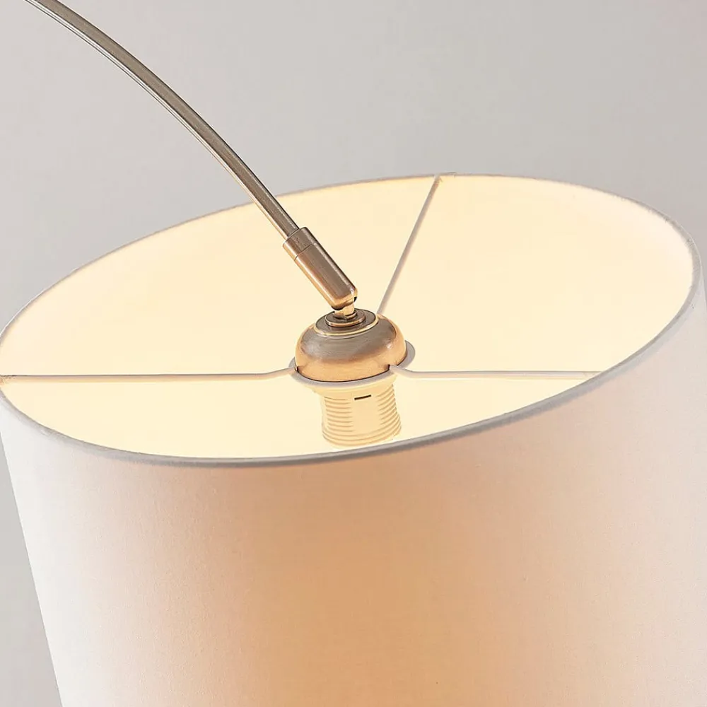 Lindby gulvlampe Railyn, hvit, stoff, 200 cm, E27| Gulvlamper