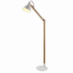 Lindby gulvlampe Shivanja, tre, justerbar, 146 cm, E27| Kontorbelysning|Gulvlamper