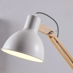 Lindby gulvlampe Shivanja, tre, justerbar, 146 cm, E27| Kontorbelysning|Gulvlamper