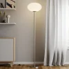 Lindby gulvlampe Sonika, 175 cm, nikkelfarget, glass, E27| Gulvlamper