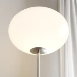 Lindby gulvlampe Sonika, 175 cm, nikkelfarget, glass, E27| Gulvlamper