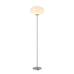 Lindby gulvlampe Sonika, 175 cm, nikkelfarget, glass, E27| Gulvlamper