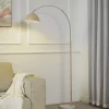 Lindby gulvlampe Tonka, beige, metall/marmor, 180 cm, E27| Gulvlamper