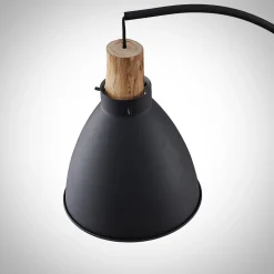 Lindby gulvlampe Trebale, svart, tre, 154 cm, E27| Gulvlamper