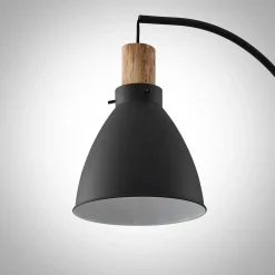 Lindby gulvlampe Trebale, svart, tre, 154 cm, E27| Gulvlamper
