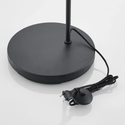 Lindby gulvlampe Trebale, svart, tre, 154 cm, E27| Gulvlamper