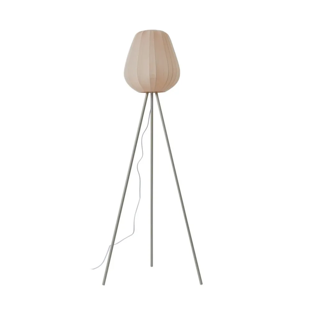 Lindby Helin gulvlampe, beige, tekstil, stativ, 144 cm, E27| Gulvlamper