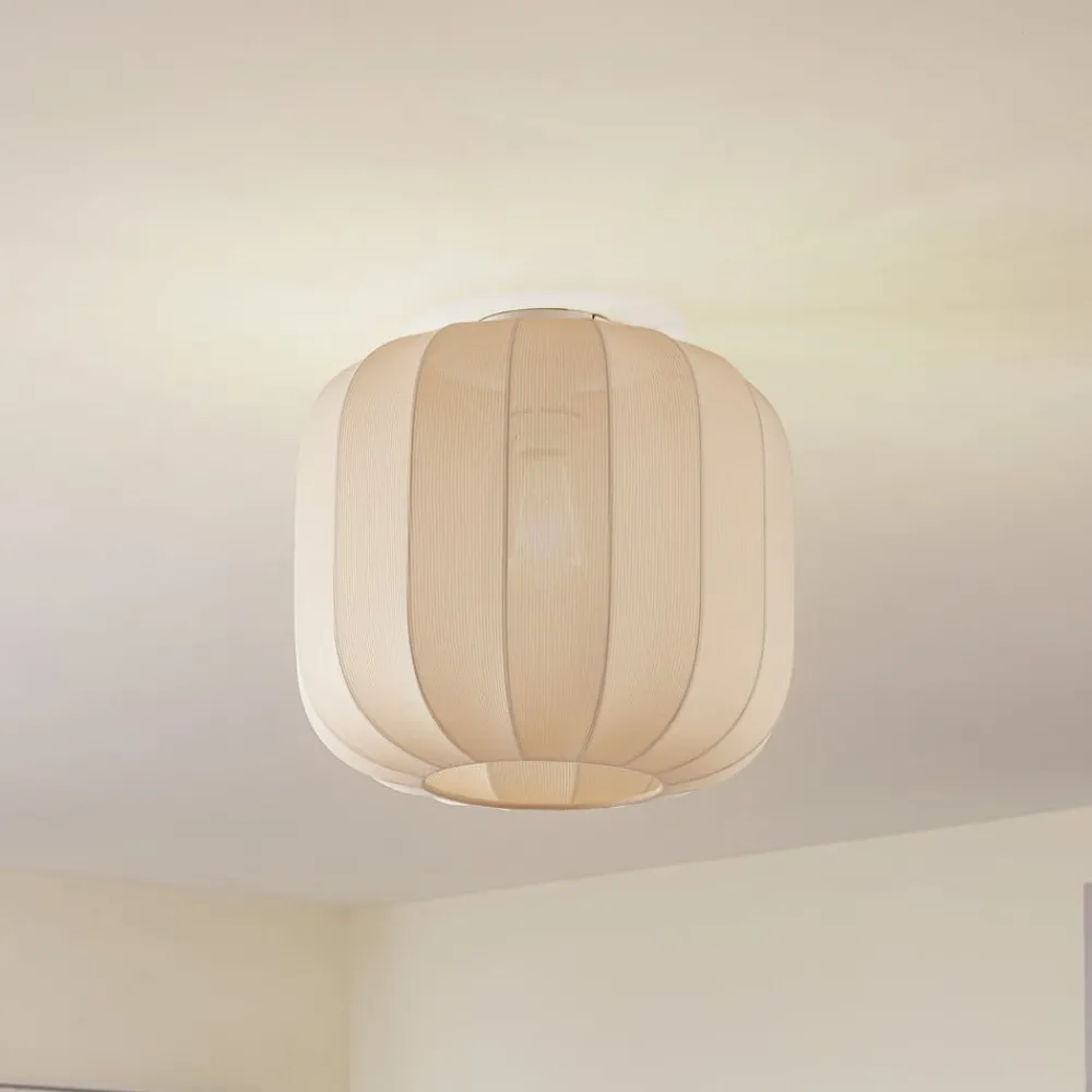 Lindby Helin taklampe, beige, stoff, Ø 35 cm| Taklamper